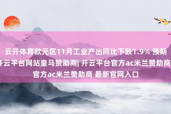 云开体育欧元区11月工业产出同比下跌1.9% 预期下跌1.90%-开云平台网站皇马赞助商| 开云平台官方ac米兰赞助商 最新官网入口