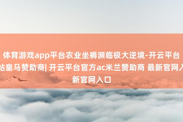 体育游戏app平台农业坐褥濒临极大逆境-开云平台网站皇马赞助商| 开云平台官方ac米兰赞助商 最新官网入口