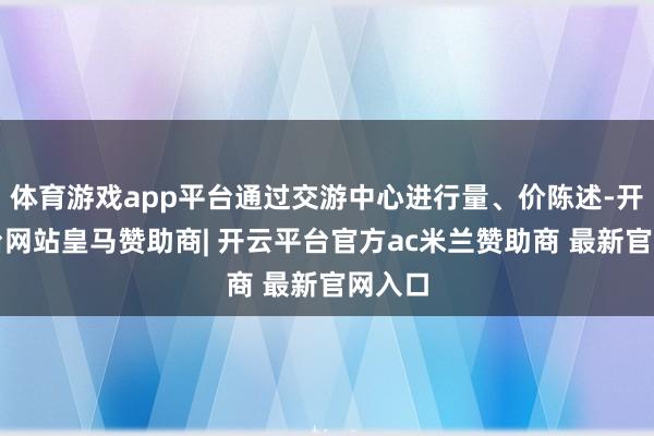 体育游戏app平台通过交游中心进行量、价陈述-开云平台网站皇马赞助商| 开云平台官方ac米兰赞助商 最新官网入口