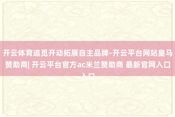 开云体育追觅开动拓展自主品牌-开云平台网站皇马赞助商| 开云平台官方ac米兰赞助商 最新官网入口