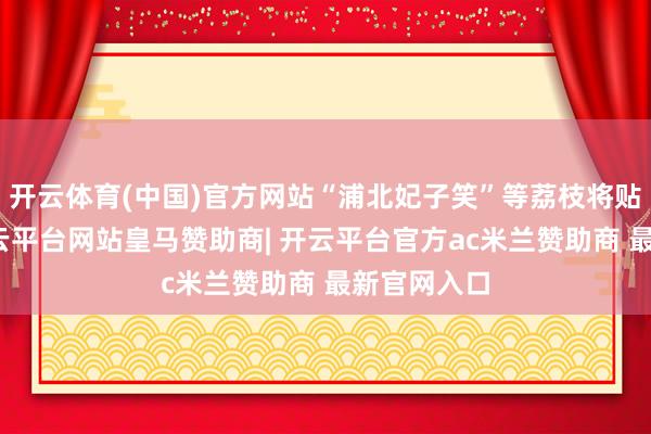 开云体育(中国)官方网站“浦北妃子笑”等荔枝将贴近上市-开云平台网站皇马赞助商| 开云平台官方ac米兰赞助商 最新官网入口